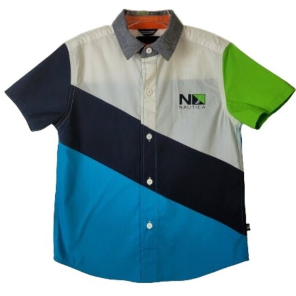 Nautica Button-Down Casual Short Sleeve Shirt Boys